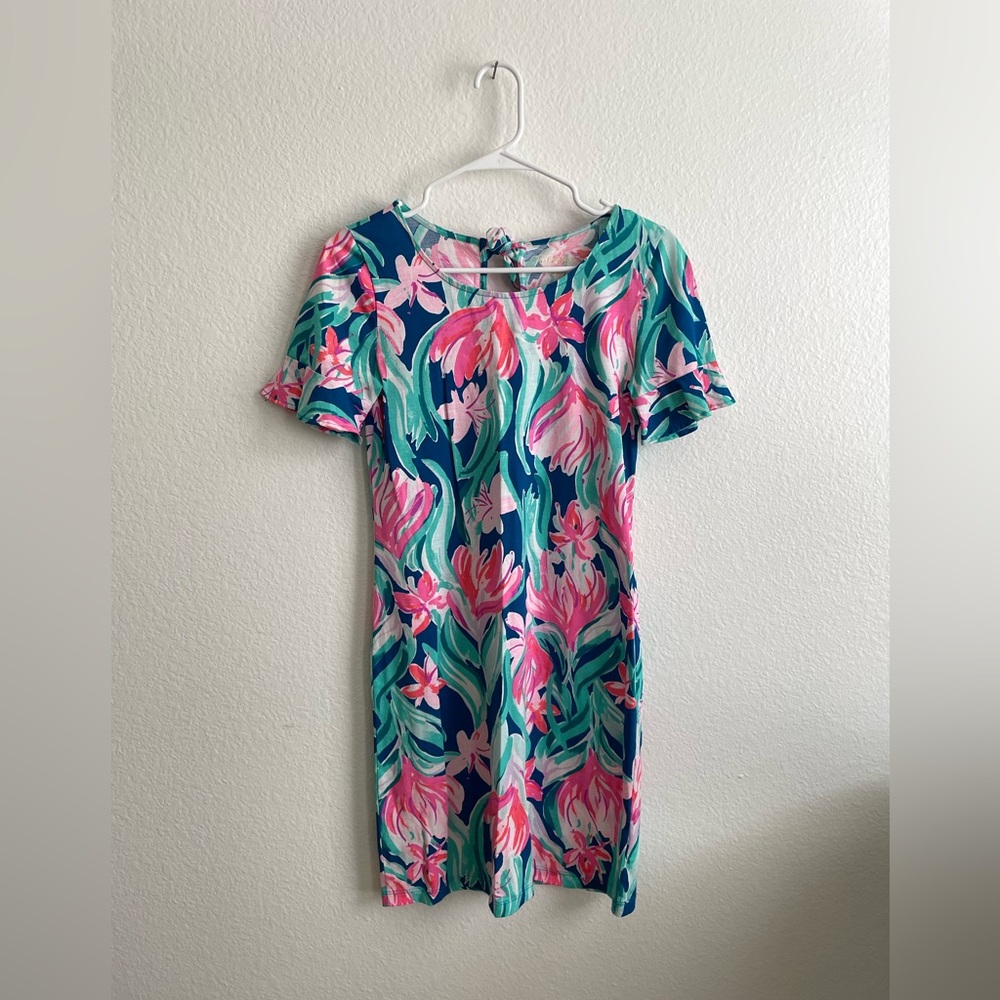 Lilly Pulitzer Mellorie Dress Mr Peacock Blue Dream a Little Dream EUC XS